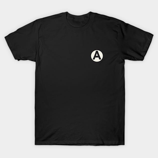 letter a black T-Shirt by persa